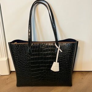 Green croc Tory Burch tote